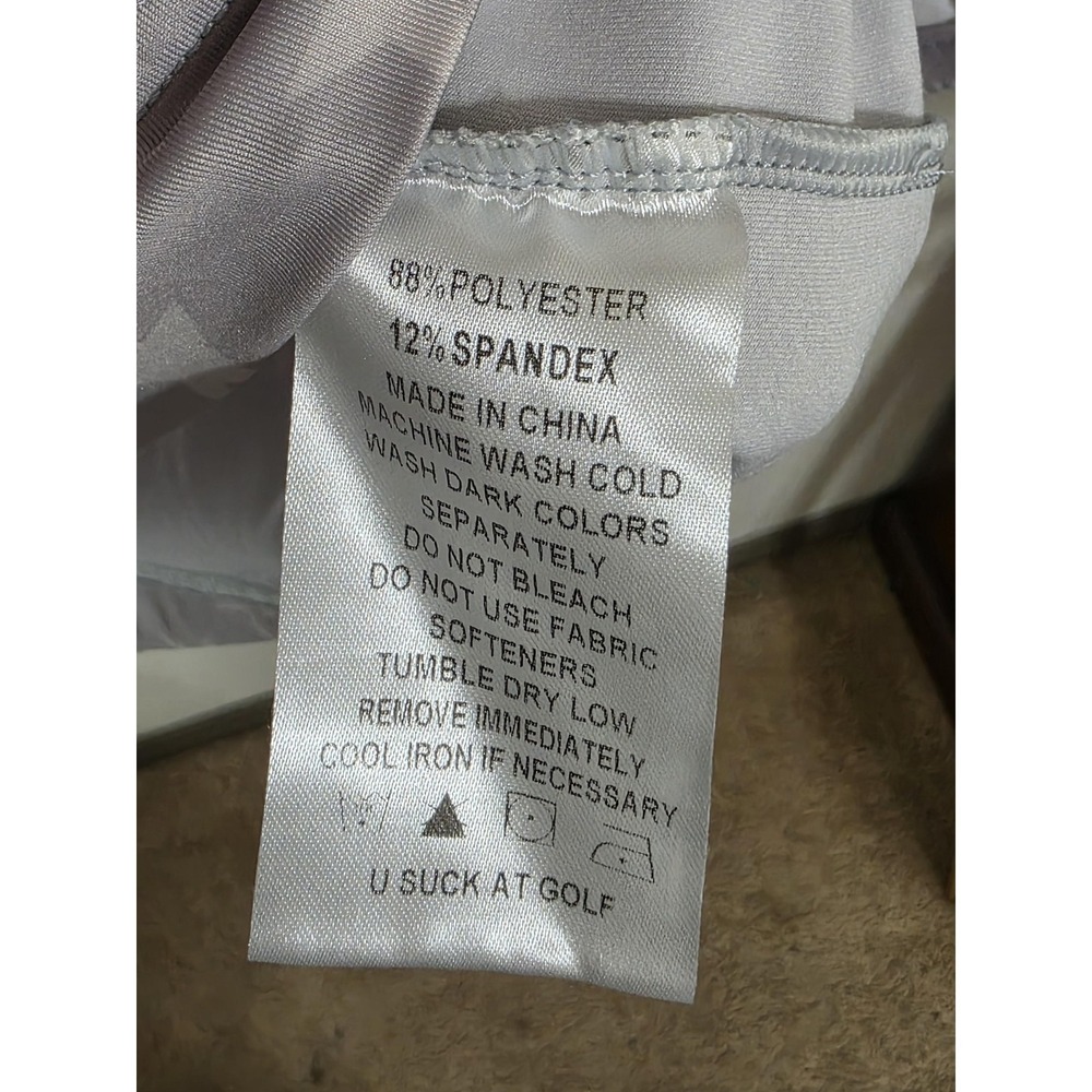 U Suck At Golf Polo Shirt Mens 2XL Gray Star Print Golf Performance Stretch - Picture 4 of 8